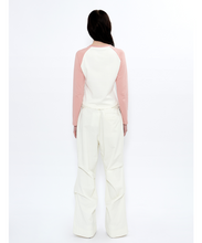Load image into Gallery viewer, FALLETT Flower Logo Raglan Long Sleeve Pink