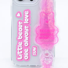 Load image into Gallery viewer, SECOND UNIQUE NAME Tube Bear Phone Clear Case Pink