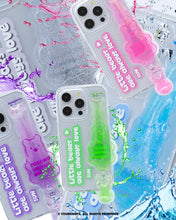 Load image into Gallery viewer, SECOND UNIQUE NAME Tube Bear Phone Clear Case Green