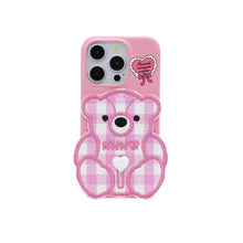 Load image into Gallery viewer, SECOND UNIQUE NAME CASE PATCH CHECK BEAR PINK
