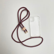 Load image into Gallery viewer, ARNO iPhone Case with Rope Strap Burgundy Mix