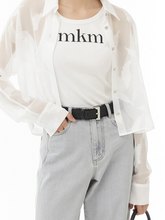 Load image into Gallery viewer, EMKM Seethrough Feather Jacquard Shirts