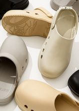 Load image into Gallery viewer, 23.65 Bisbee Rubber Mules Warm Grey