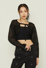 Load image into Gallery viewer, TARGETTO Crochet Bolero Cardigan Black