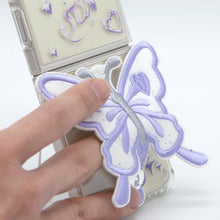Load image into Gallery viewer, SECOND UNIQUE NAME Clear Patch Butterfly Purple (Z FLIP)
