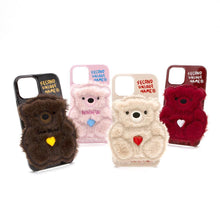 Load image into Gallery viewer, SECOND UNIQUE NAME Sun Case Patch Fur Bear Dark Brown