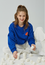 Load image into Gallery viewer, GRIMPER Shyly Heart Sweater Blue