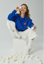 Load image into Gallery viewer, GRIMPER Shyly Heart Sweater Blue