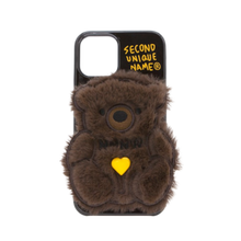 Load image into Gallery viewer, SECOND UNIQUE NAME Sun Case Patch Fur Bear Dark Brown