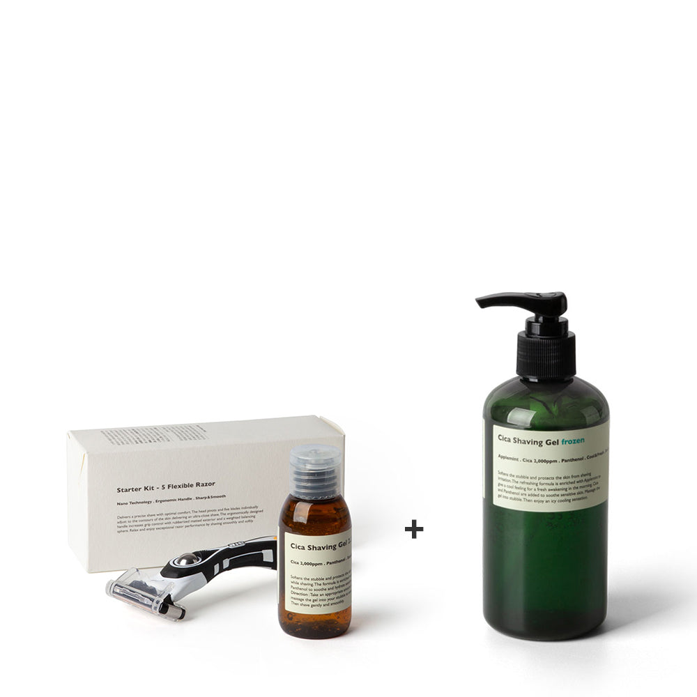 [Amazon Best Seller]LAZY SOCIETY Starter Kit + Cica Shaving Gel Frozen 250ml