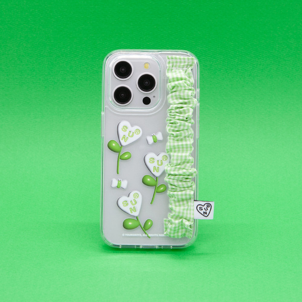 SECOND UNIQUE NAME Check Gobull Band Clear Phone Case Green