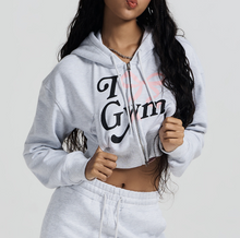 Load image into Gallery viewer, [2024 CAST] (HDEX) Womans Gym Crop Hoddie Zip-up
