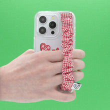 Load image into Gallery viewer, SECOND UNIQUE NAME Check Gobull Band Clear Phone Case Red
