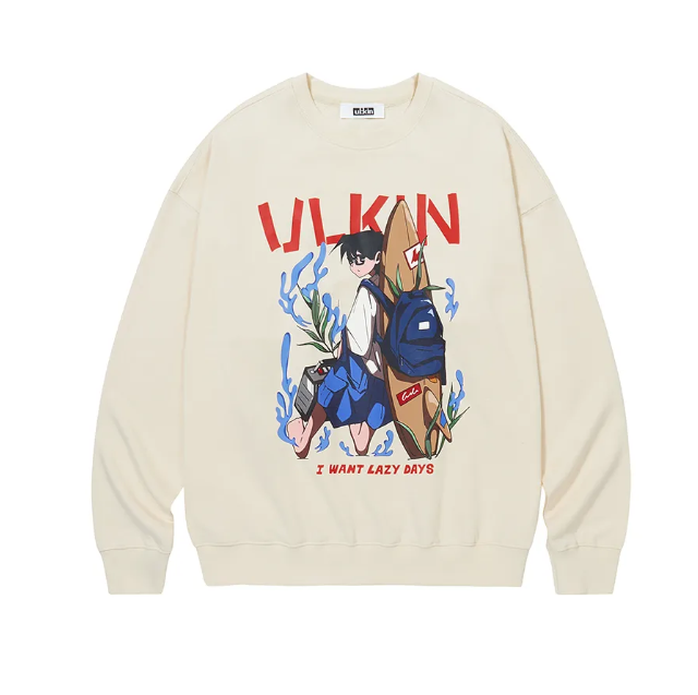 [2024 CAST] (OMNIART) ULKIN I want lazy days Surfing Sweatshirt
