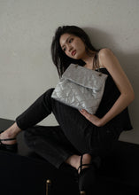 Load image into Gallery viewer, KWANI Lozenge Studded Bag Cool Silver
