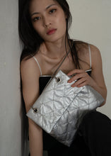 Load image into Gallery viewer, KWANI Lozenge Studded Bag Cool Silver
