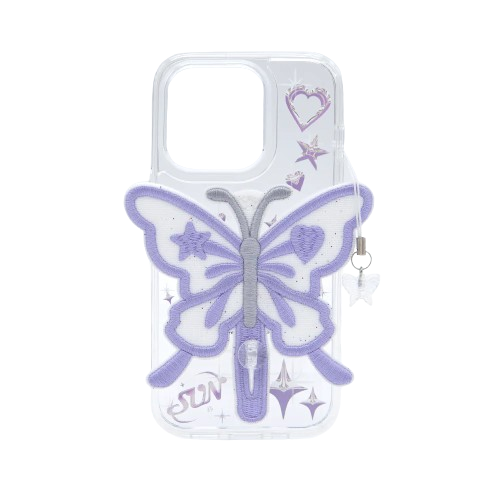 SECOND UNIQUE NAME Clear Patch Butterfly Purple