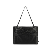 Load image into Gallery viewer, KWANI My Dear Bow Bow Tote Bag Soft Black
