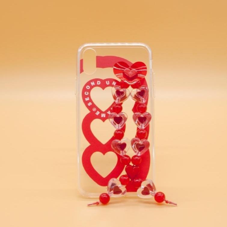 SECOND UNIQUE NAME Sun Case Heart Bubble Red