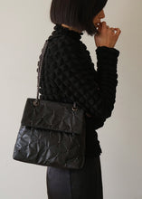 Load image into Gallery viewer, KWANI Lozenge Small Midnight Black Studded Bag
