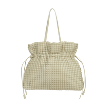 Load image into Gallery viewer, KWANI Square Embossed Bag Big Tote Ivory
