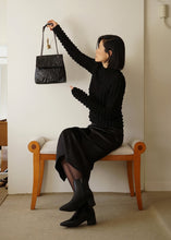 Load image into Gallery viewer, KWANI Lozenge Small Midnight Black Studded Bag
