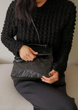 Load image into Gallery viewer, KWANI Lozenge Small Midnight Black Studded Bag
