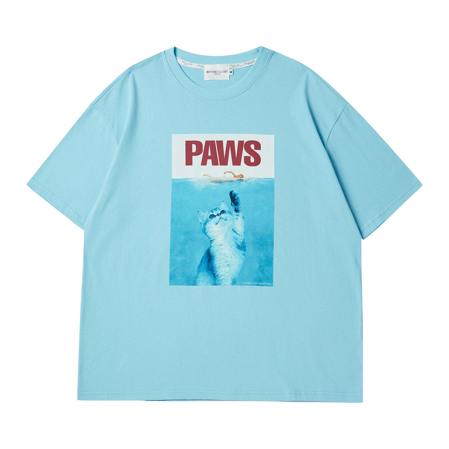 BEYOND CLOSET Paws Summer Print T-Shirt Sky Blue