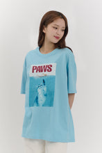 Load image into Gallery viewer, BEYOND CLOSET Paws Summer Print T-Shirt Sky Blue
