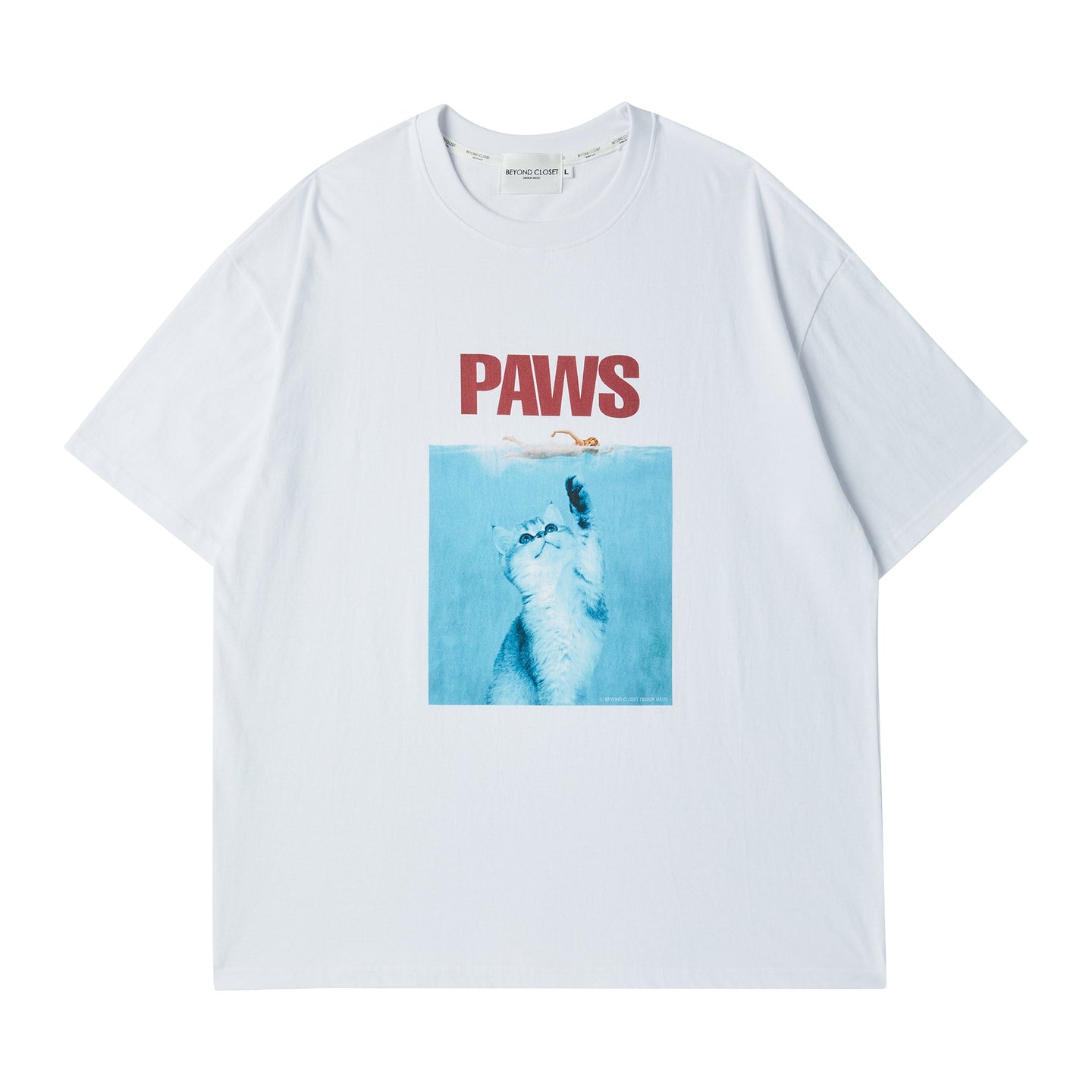 BEYOND CLOSET Paws Summer Print T-Shirt White