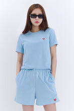 Load image into Gallery viewer, BEYOND CLOSET Women&#39;s Edition Nomantic Sports Velvet T-Shirt Sky Blue
