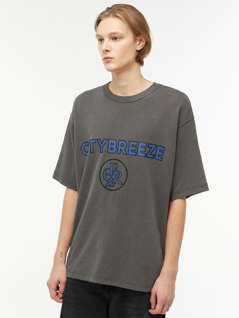CITYBREEZE Logo Pigment Printed T-shirt Grey
