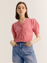 Load image into Gallery viewer, CITYBREEZE Puff Sleeve Cropped Cardigan Pink (IZ*ONE MINJU’s Pick)
