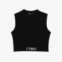 Load image into Gallery viewer, CITYBREEZE Logo Sleeveless Cropped Top Black
