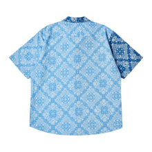 Load image into Gallery viewer, BEYOND CLOSET Collection Line Archive Bandana Patch Open Collar Shirt Blue
