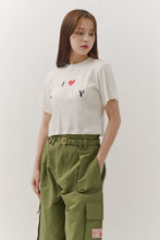 Load image into Gallery viewer, BEYOND CLOSET Women&#39;s Edition New Boy Pattern Crop T-Shirt White
