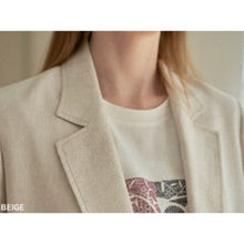 Load image into Gallery viewer, [DK SHOP] Dominic Herringbone Roll-up Open Linen Jacket
