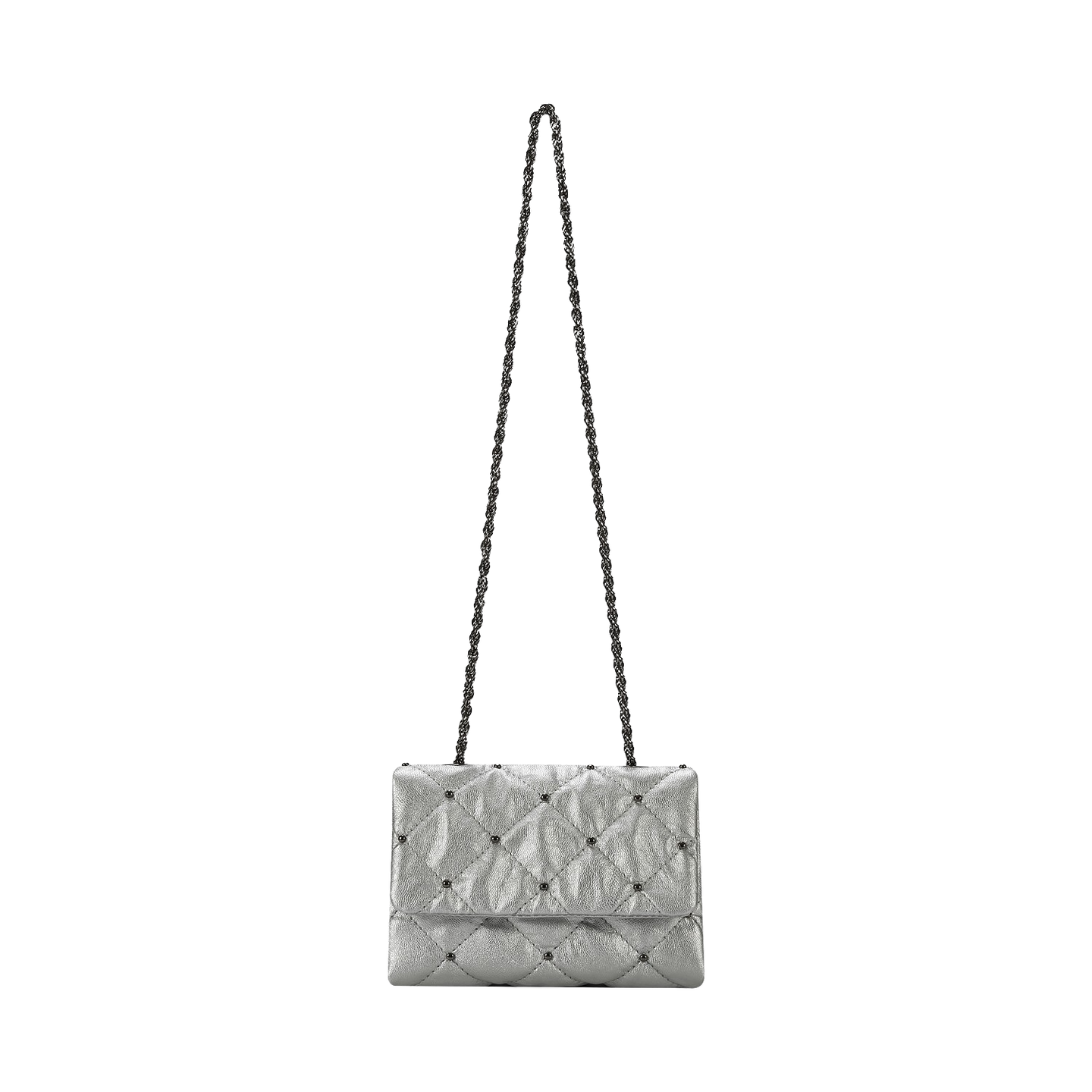 KWANI Lozenge Micro Silver Studded Bag